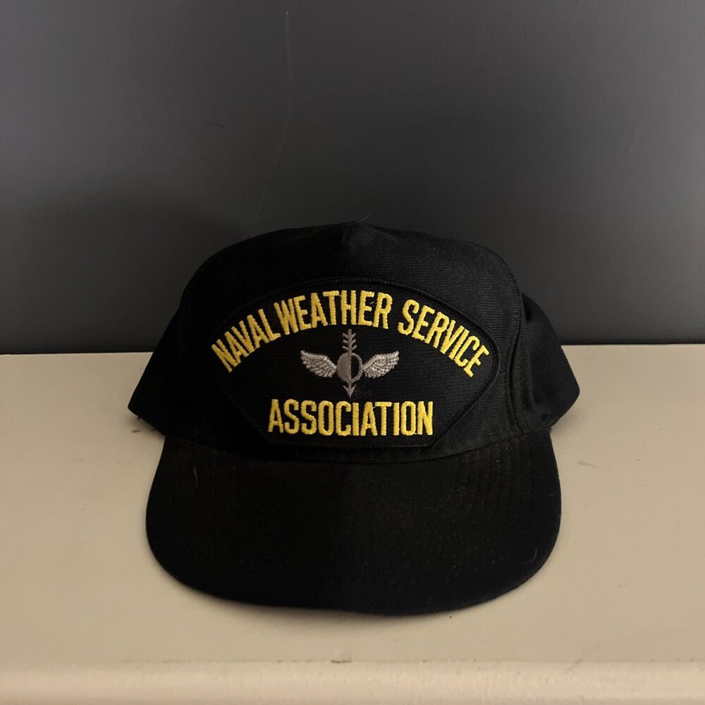 Vintage Naval  Weather Service Association Navy Snapback Cap Hat USA